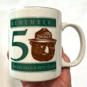 NOS Smokey Bear Coffee MUG Disappearing Color 50th Anniv FIRE Prevention USFS